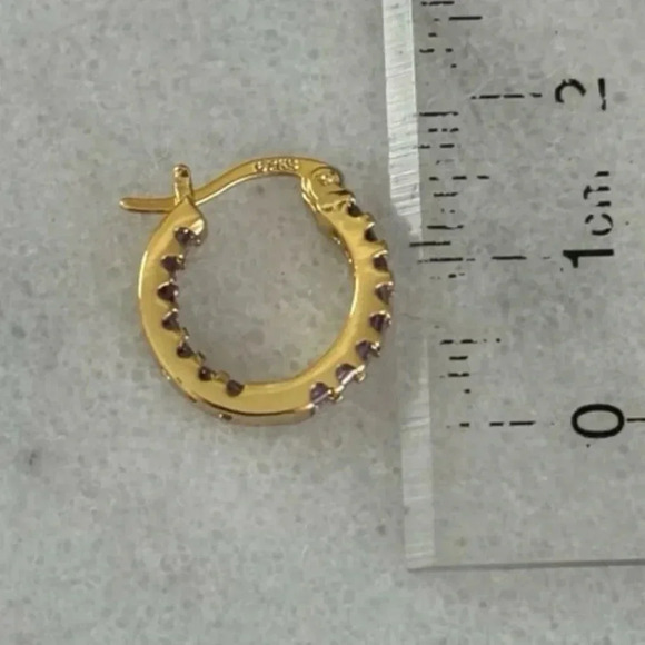 COPY - Gold Thick Purple Princess Crystal Hoop Earrings 
Brand New - Picture 3 of 5